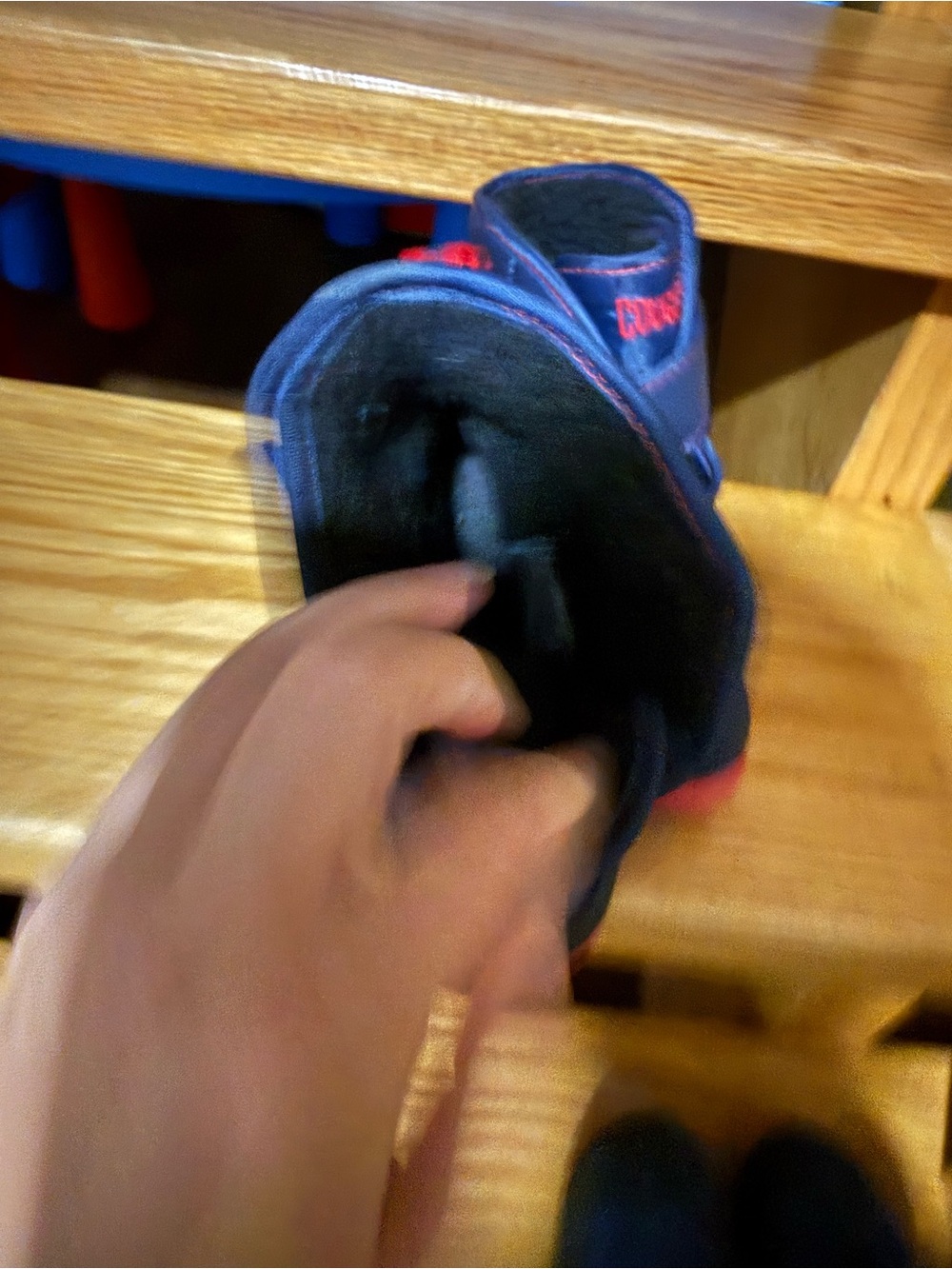 New Cougar Kids Navy and Red Winter Boots - Picture 5 of 6